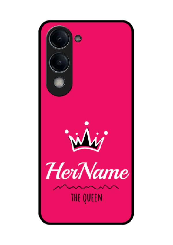 iQOO Z10 Lite Custom Glass Phone Case - Queen With Name Design