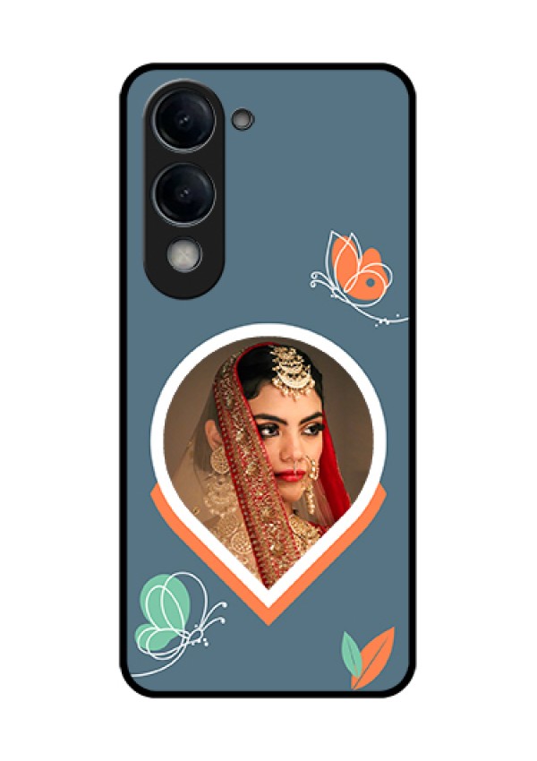 iQOO Z10 Lite Custom Glass Phone Case - Droplet Butterflies Design