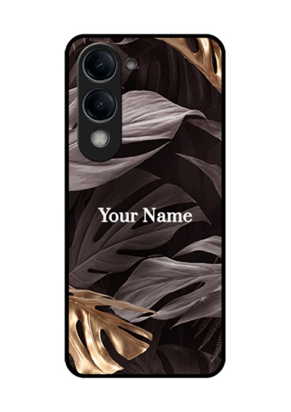 iQOO Z10 Lite Custom Glass Phone Case - Wild Leaves Digital Paint Design