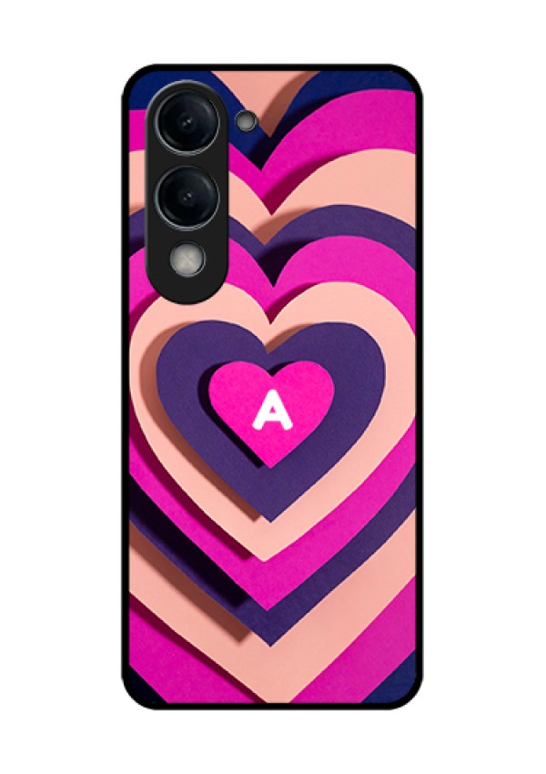 iQOO Z10 Lite Custom Glass Phone Case - Cute Heart Pattern Design