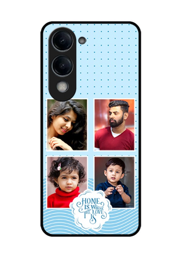 iQOO Z10 Lite Custom Glass Phone Case - Cute Love Quote With 4 Pic Upload Design