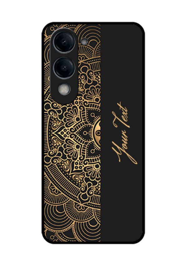 iQOO Z10 Lite Custom Glass Phone Case - Mandala Art With Custom Text Design