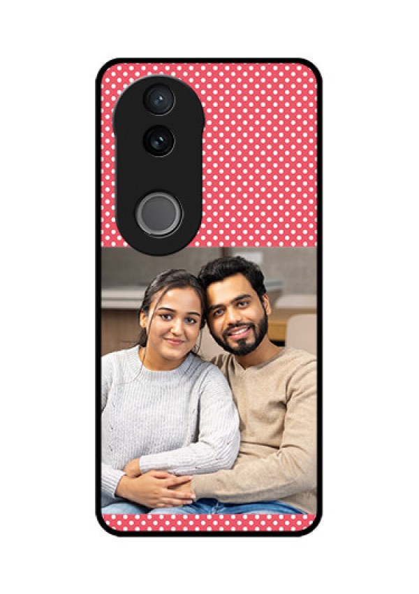 iQOO Z10R Custom Glass Phone Case - White Dotted Design