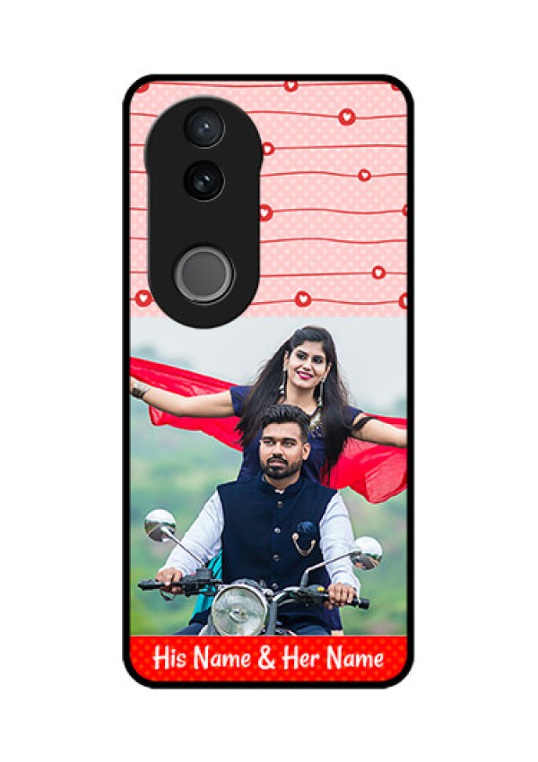 iQOO Z10R Custom Glass Phone Case - Red Pattern Case Design