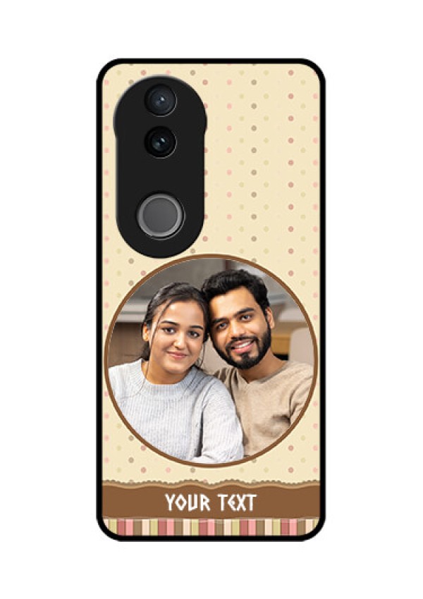 iQOO Z10R Custom Glass Phone Case - Brown Dotted Mobile Case Design