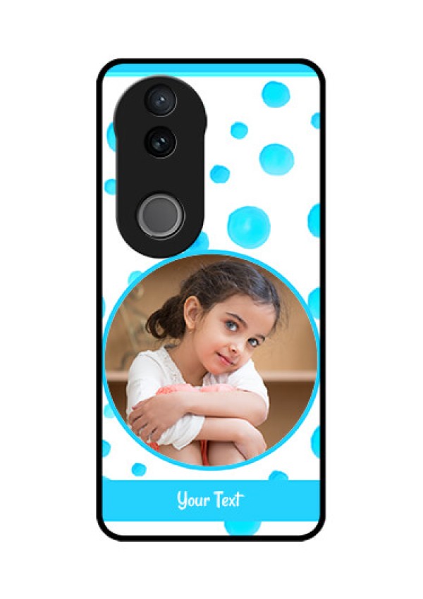 iQOO Z10R Custom Glass Phone Case - Blue Bubbles Pattern Design