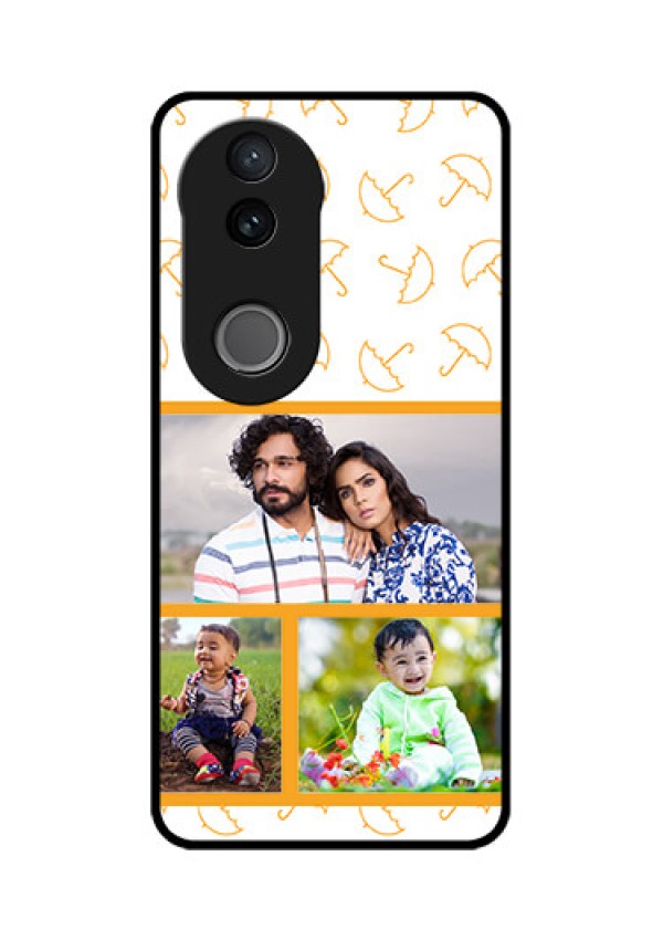 iQOO Z10R Custom Glass Phone Case - Yellow Pattern Design