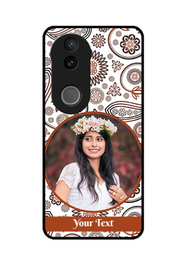 iQOO Z10R Custom Glass Phone Case - Abstract Flower Design