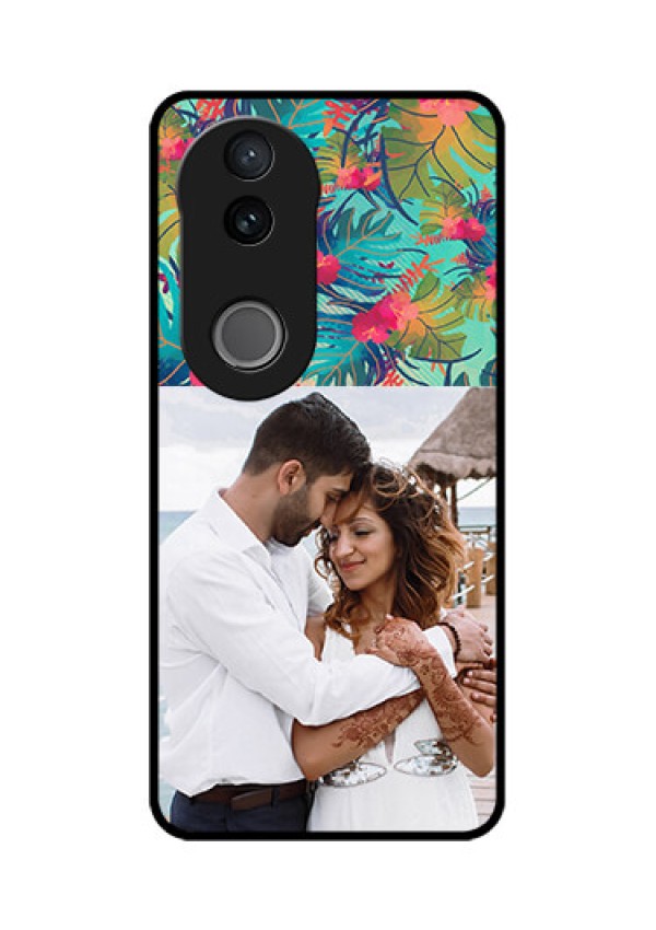 iQOO Z10R Custom Glass Phone Case - Watercolor Floral Design