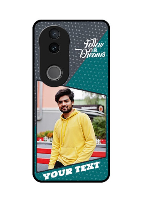 iQOO Z10R Custom Glass Phone Case - Background Pattern Design With Quote