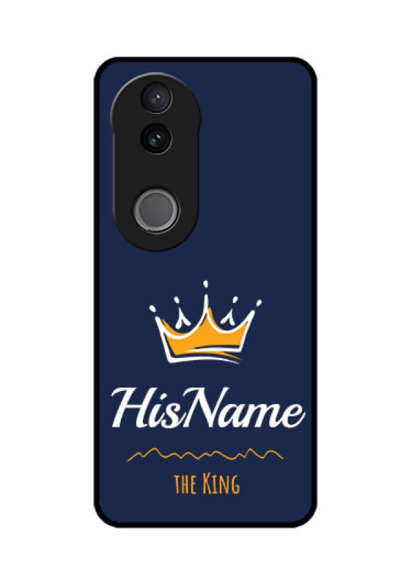 iQOO Z10R Custom Glass Phone Case - King With Name Design