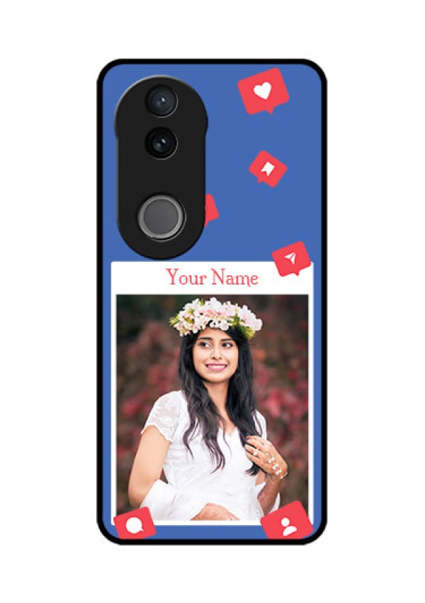 iQOO Z10R Custom Glass Phone Case - Like Share And Comment Design