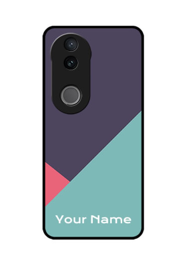 iQOO Z10R Custom Glass Phone Case - Tri Color Abstract Design