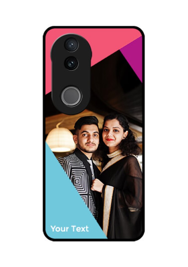 iQOO Z10R Custom Glass Phone Case - Stacked Triple Colour Design