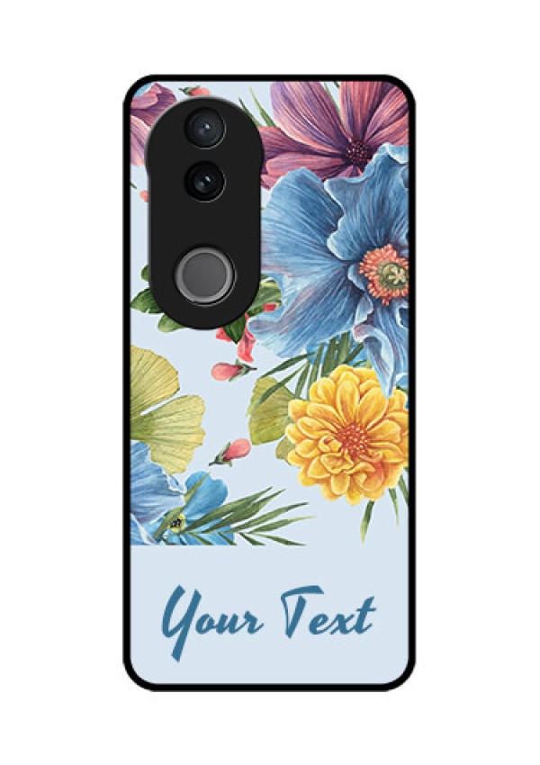 iQOO Z10R Custom Glass Phone Case - Stunning Watercolored Flowers Painting Design