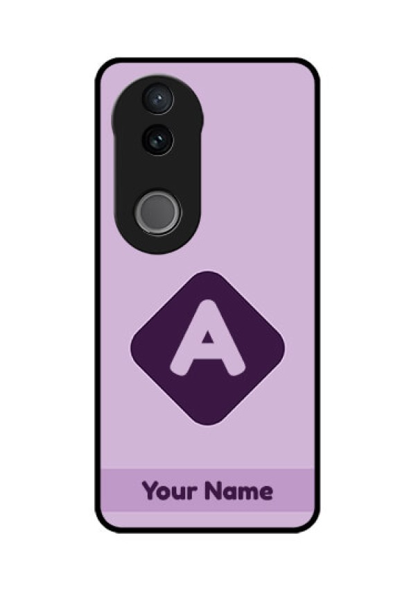 iQOO Z10R Custom Glass Phone Case - Custom Letter In Curved Badge Design