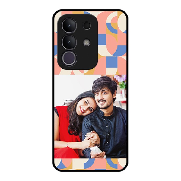 iQOO Z10x 5G Custom Glass Phone Case - Semi - Circle Maze Pattern Design