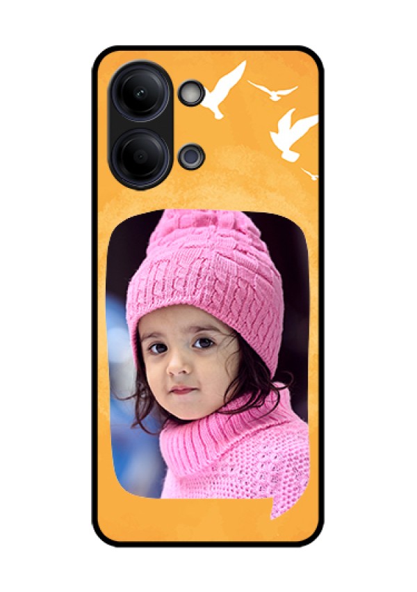 iQOO Z11 Lite 5G Custom Glass Phone Case - Water Color Design With Bird Icons
