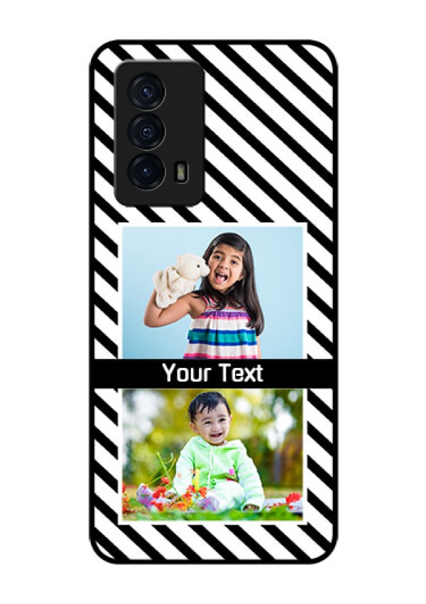 iQOO Z5 5G Photo Printing on Glass Case - Black And White Stripes Design