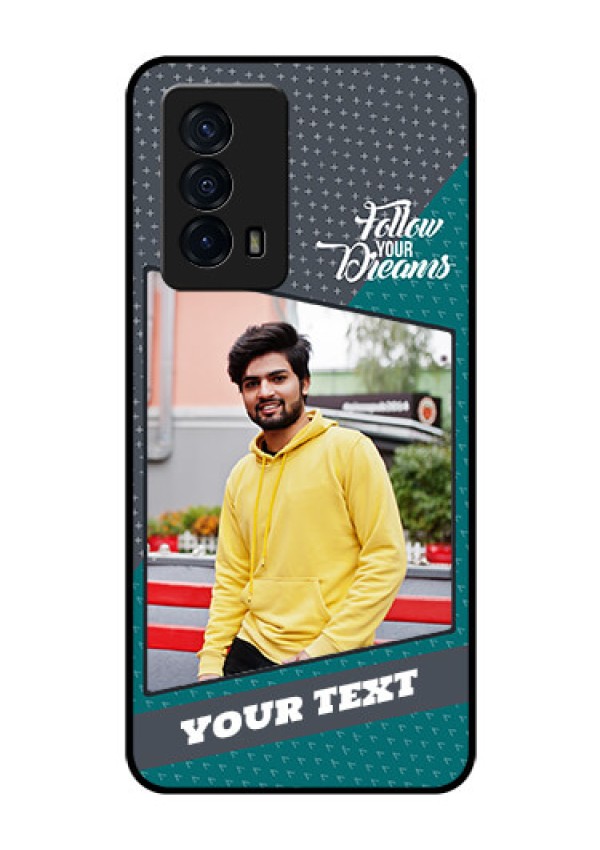 iQOO Z5 5G Personalized Glass Phone Case - Background Pattern Design with Quote