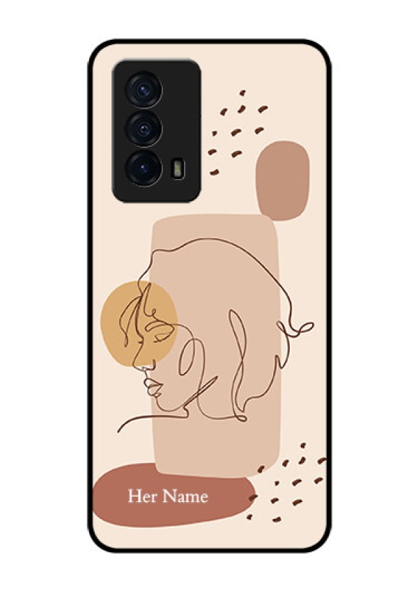 iQOO Z5 5G Photo Printing on Glass Case - Calm Woman line art Design