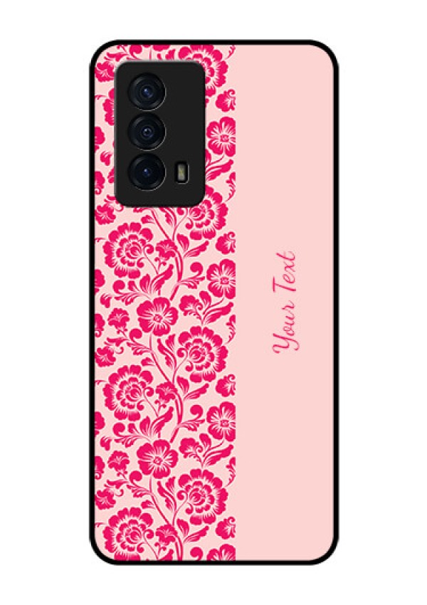 iQOO Z5 5G Custom Glass Phone Case - Attractive Floral Pattern Design