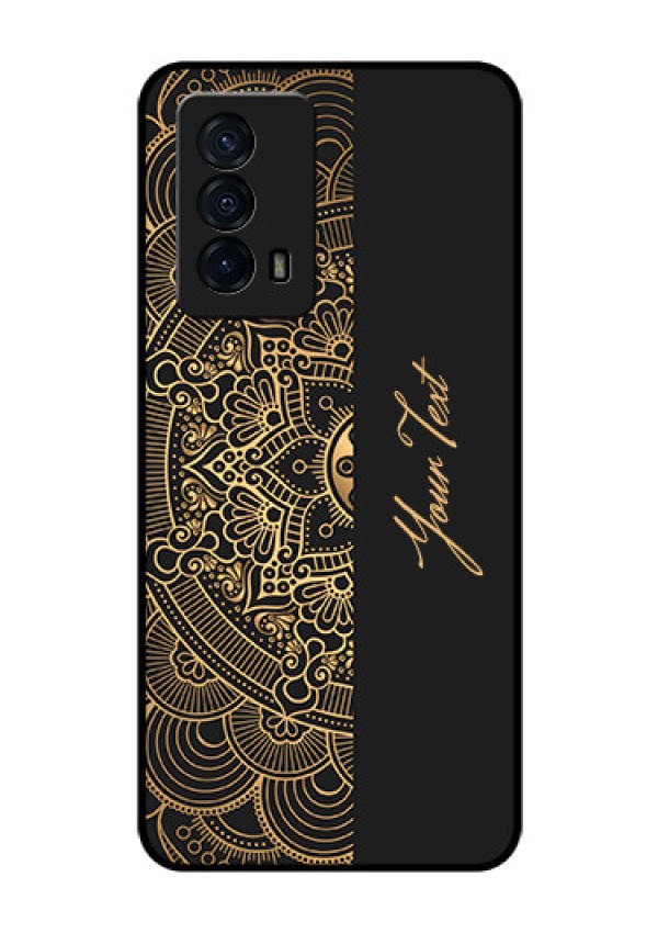 iQOO Z5 5G Photo Printing on Glass Case - Mandala art with custom text Design
