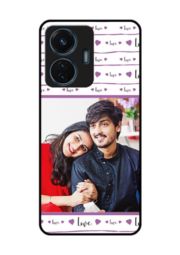 iQOO Z6 44w Custom Glass Mobile Case - Couples Heart Design