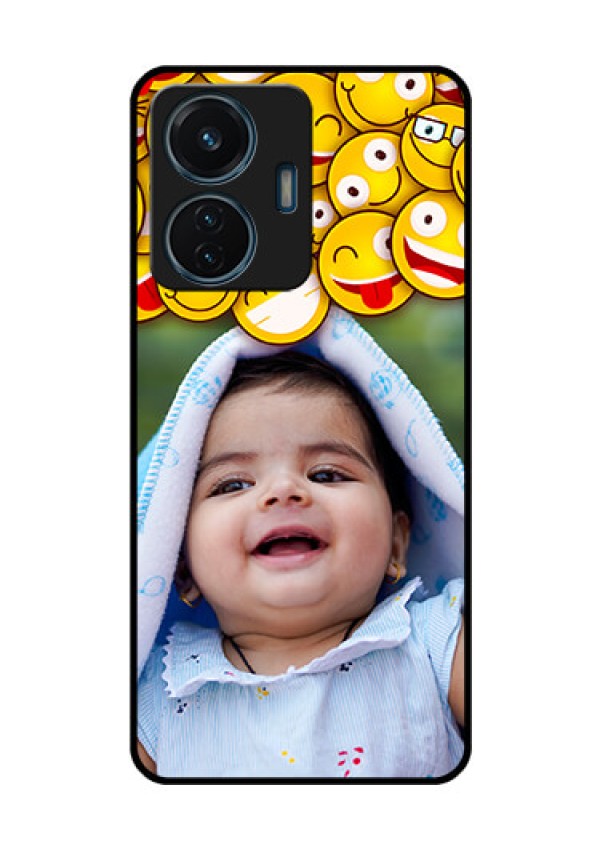 iQOO Z6 44w Custom Glass Mobile Case - with Smiley Emoji Design