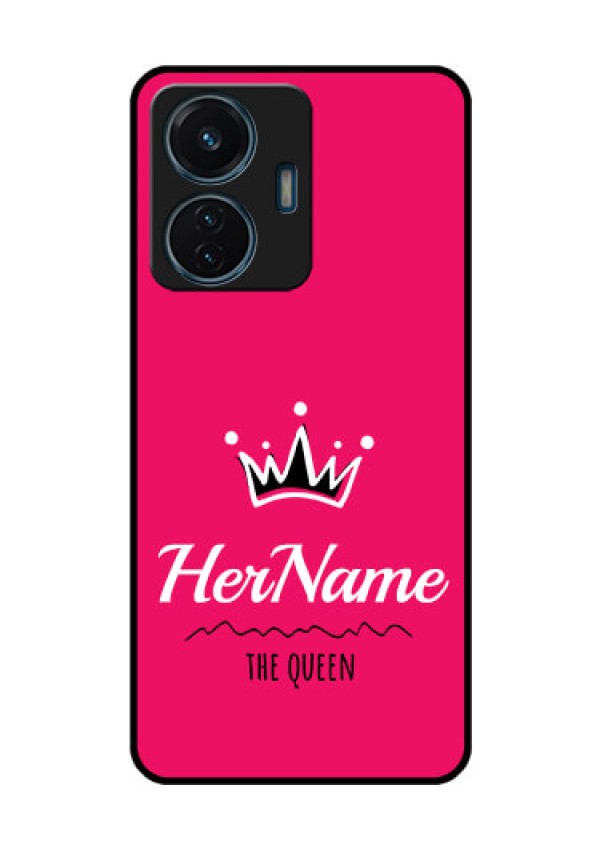 iQOO Z6 44w Glass Phone Case Queen with Name