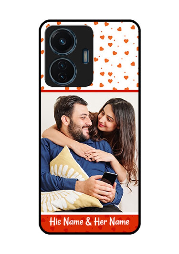 iQOO Z6 Lite 5G Custom Glass Phone Case - Orange Love Symbol Design
