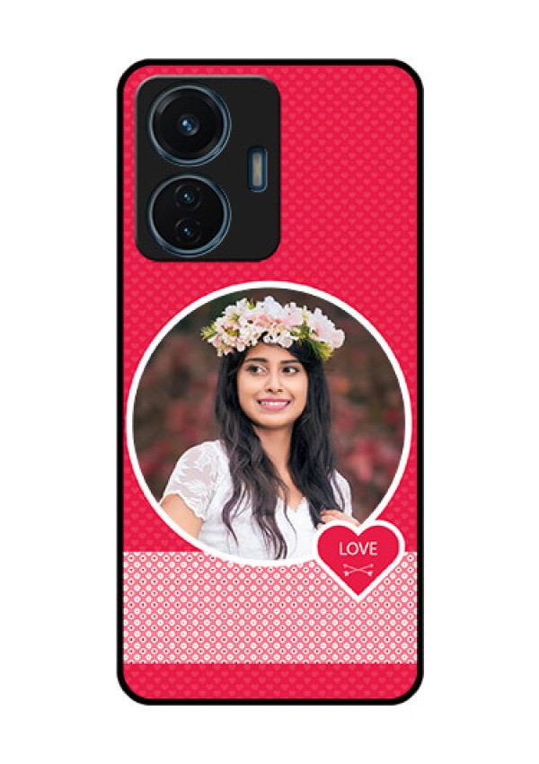 iQOO Z6 Lite 5G Personalised Glass Phone Case - Pink Pattern Design