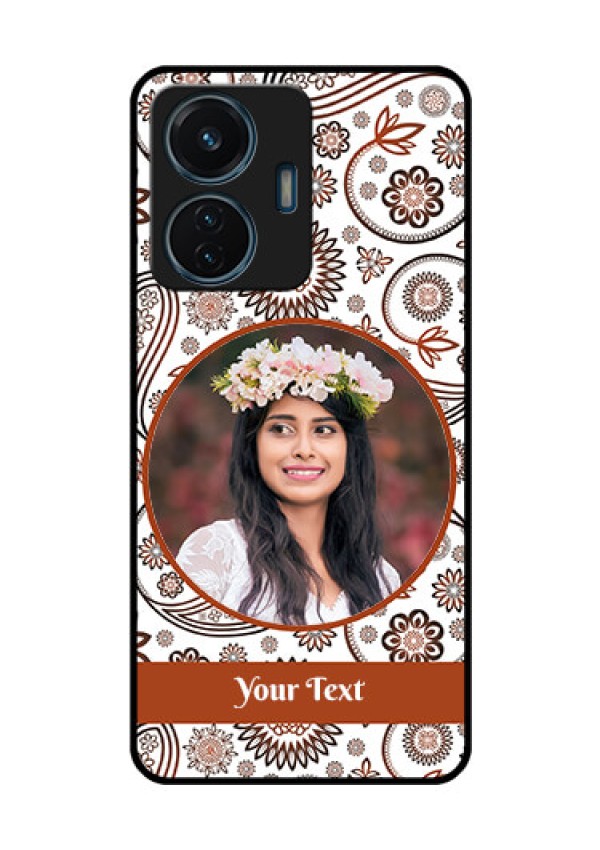 iQOO Z6 Lite 5G Custom Glass Mobile Case - Abstract Flower Design