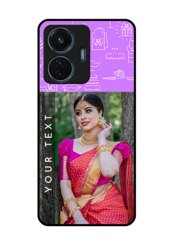 iQOO Z6 Lite 5G Custom Glass Mobile Case - Birthday Icons Design