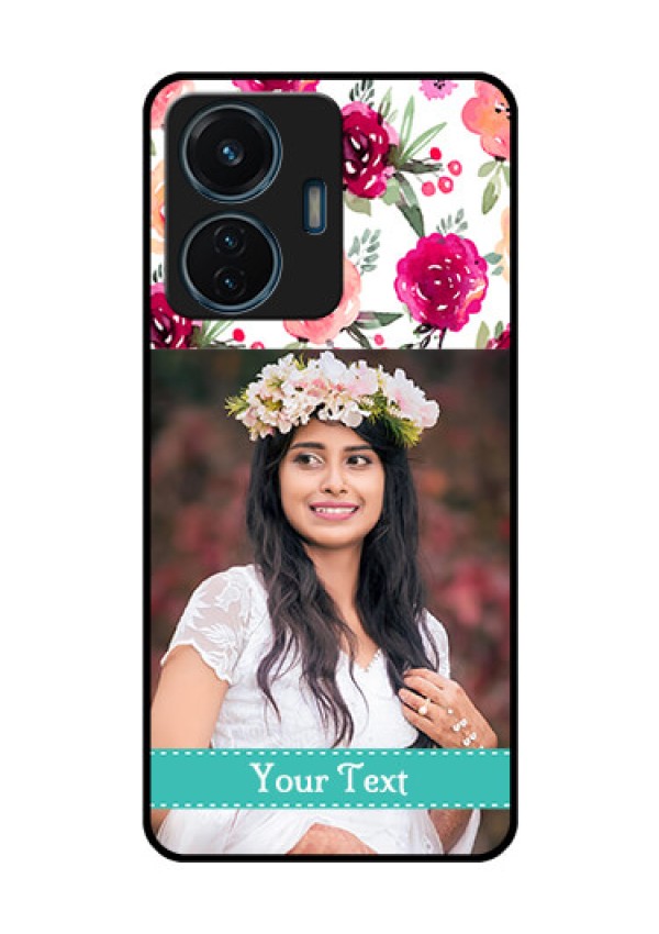 iQOO Z6 Lite 5G Custom Glass Phone Case - Watercolor Floral Design