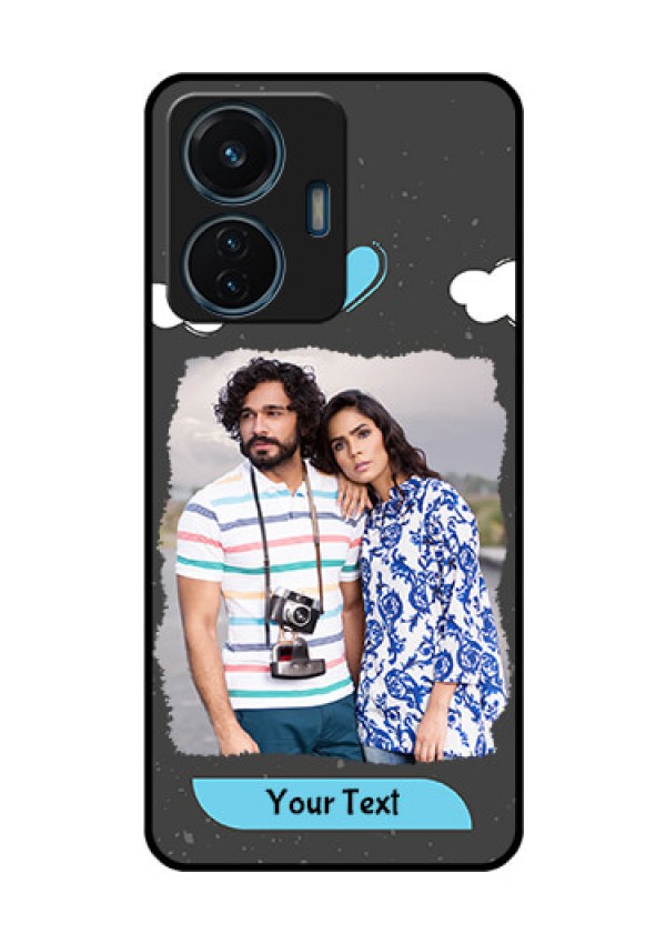 iQOO Z6 Lite 5G Custom Glass Phone Case - Splashes with love doodles Design