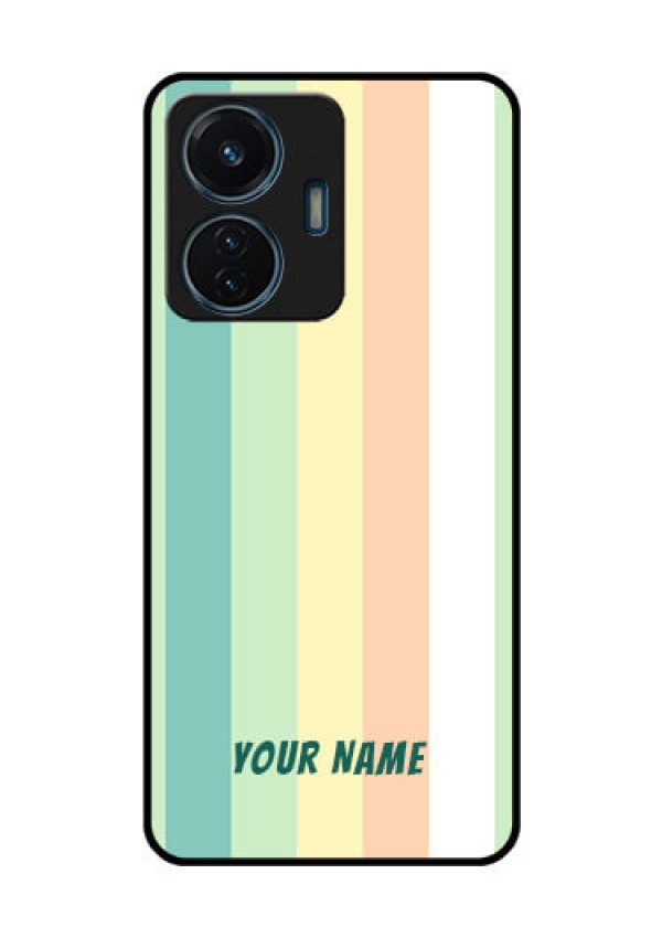 iQOO Z6 Lite 5G Photo Printing on Glass Case - Multi-colour Stripes Design