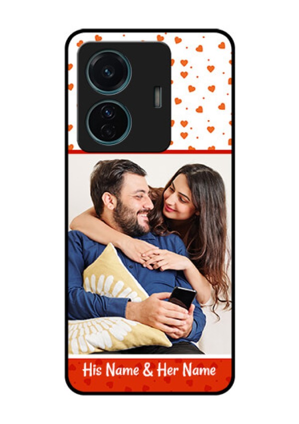 iQOO Z6 Pro 5G Custom Glass Phone Case - Orange Love Symbol Design