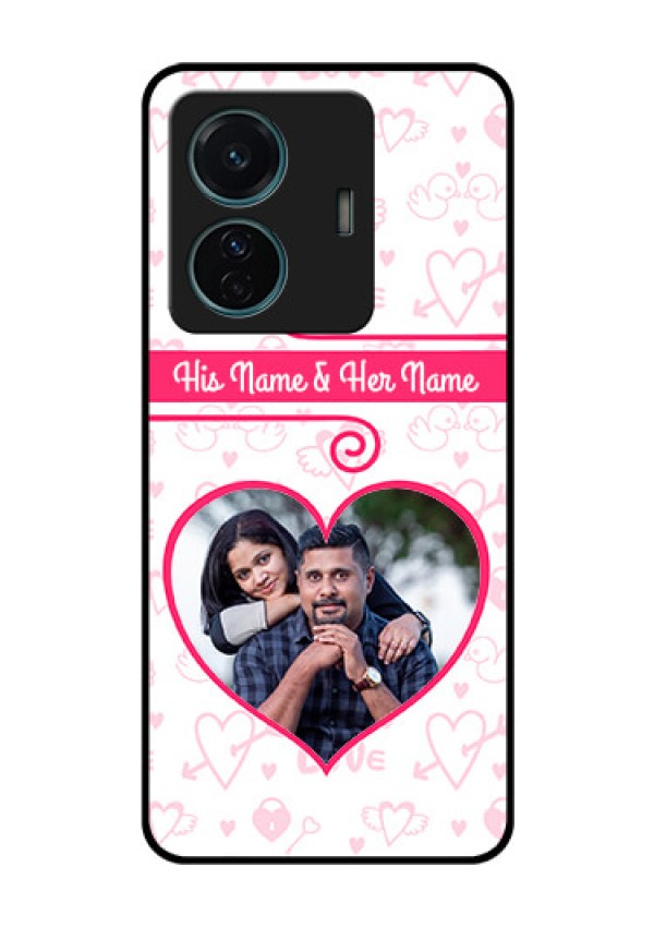 iQOO Z6 Pro 5G Personalized Glass Phone Case - Heart Shape Love Design