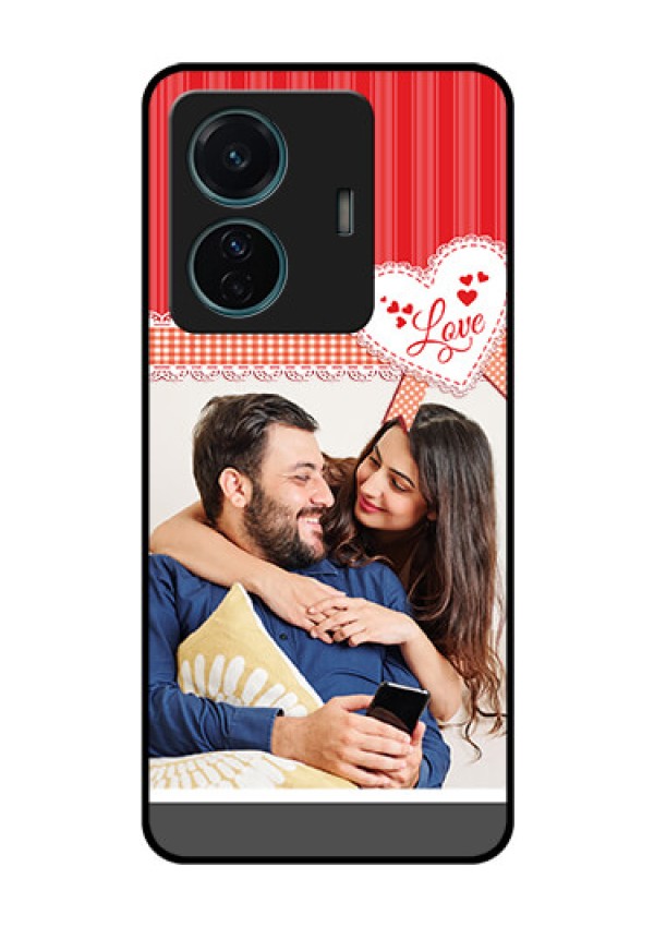 iQOO Z6 Pro 5G Custom Glass Mobile Case - Red Love Pattern Design