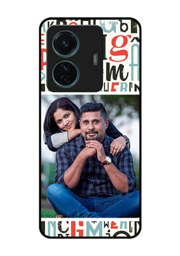 iQOO Z6 Pro 5G Personalized Glass Phone Case - Alphabet Design