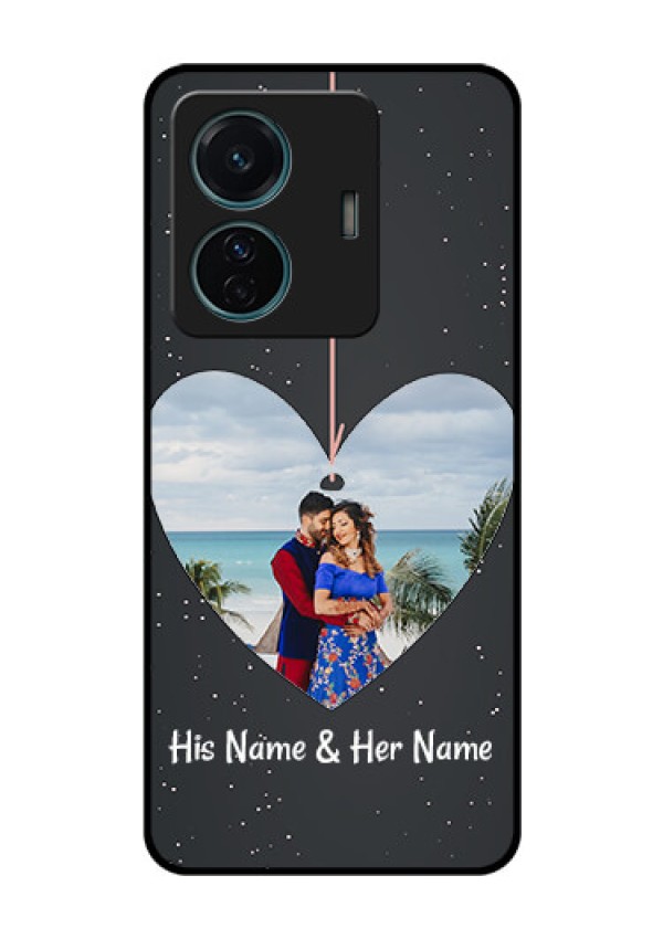 iQOO Z6 Pro 5G Custom Glass Phone Case - Hanging Heart Design