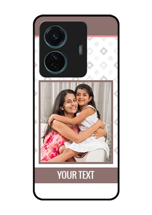 iQOO Z6 Pro 5G Photo Printing on Glass Case - Simple Diamond Design