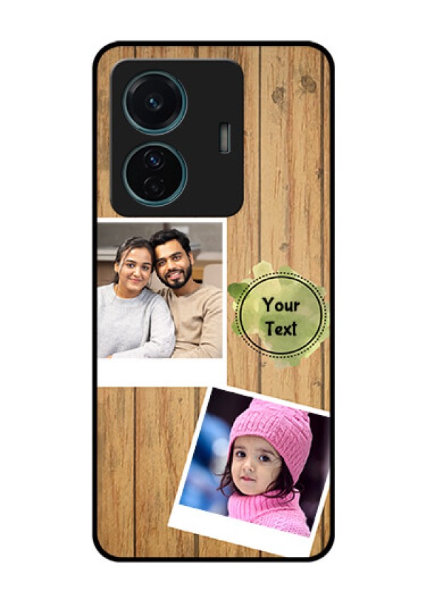 iQOO Z6 Pro 5G Custom Glass Phone Case - Wooden Texture Design