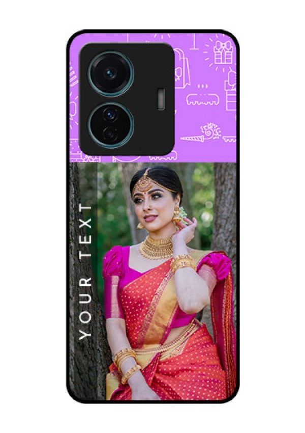 iQOO Z6 Pro 5G Custom Glass Mobile Case - Birthday Icons Design