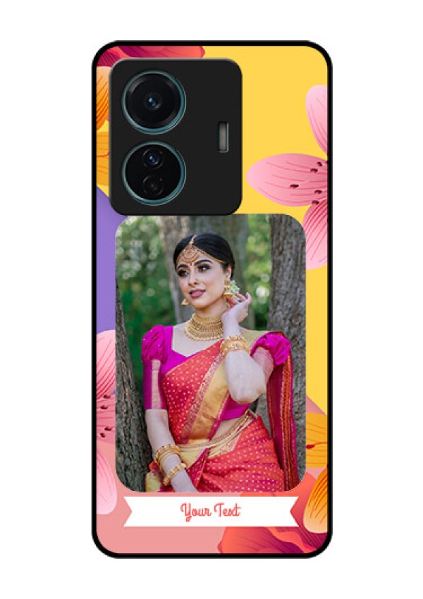 iQOO Z6 Pro 5G Custom Glass Mobile Case - 3 Image With Vintage Floral Design