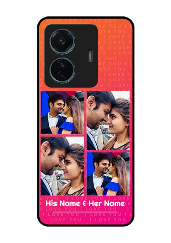 iQOO Z6 Pro 5G Custom Glass Phone Case - I Love You Pink Design