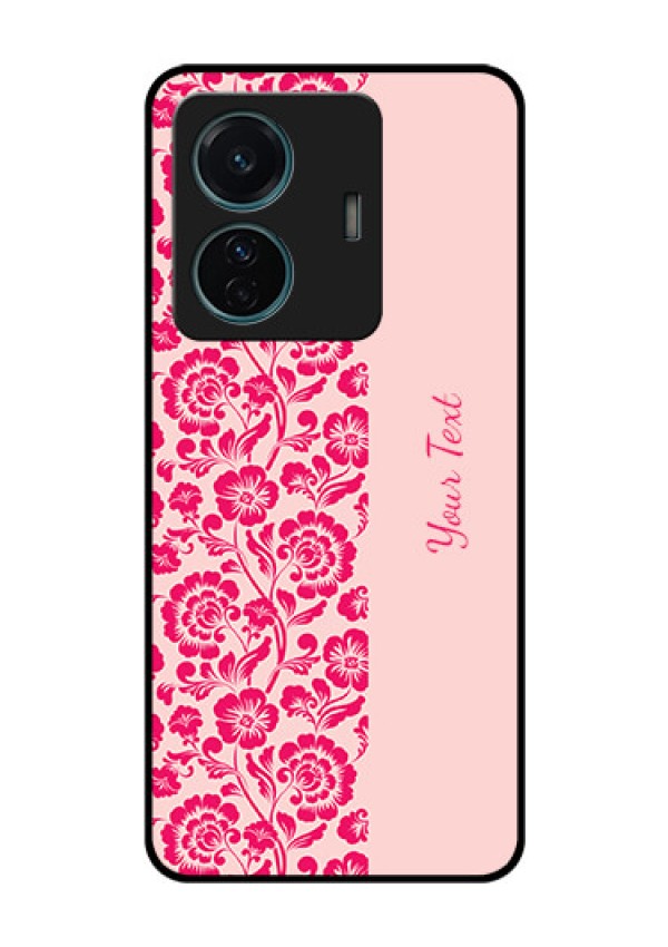 iQOO Z6 Pro 5G Custom Glass Phone Case - Attractive Floral Pattern Design