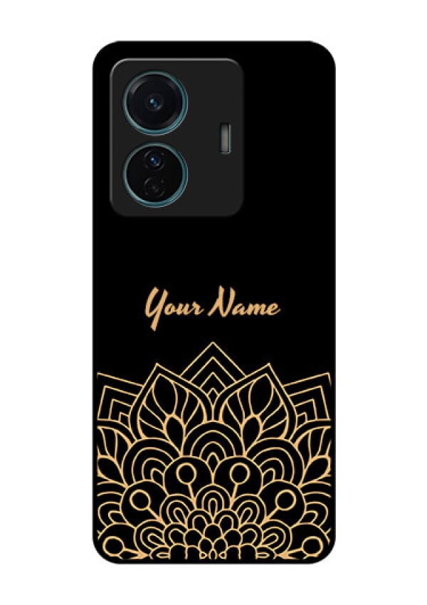 iQOO Z6 Pro 5G Custom Glass Phone Case - Golden mandala Design