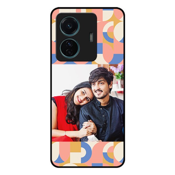 iQOO Z6 Pro 5G Photo Printing on Glass Case - Semi-circle Maze Pattern Design
